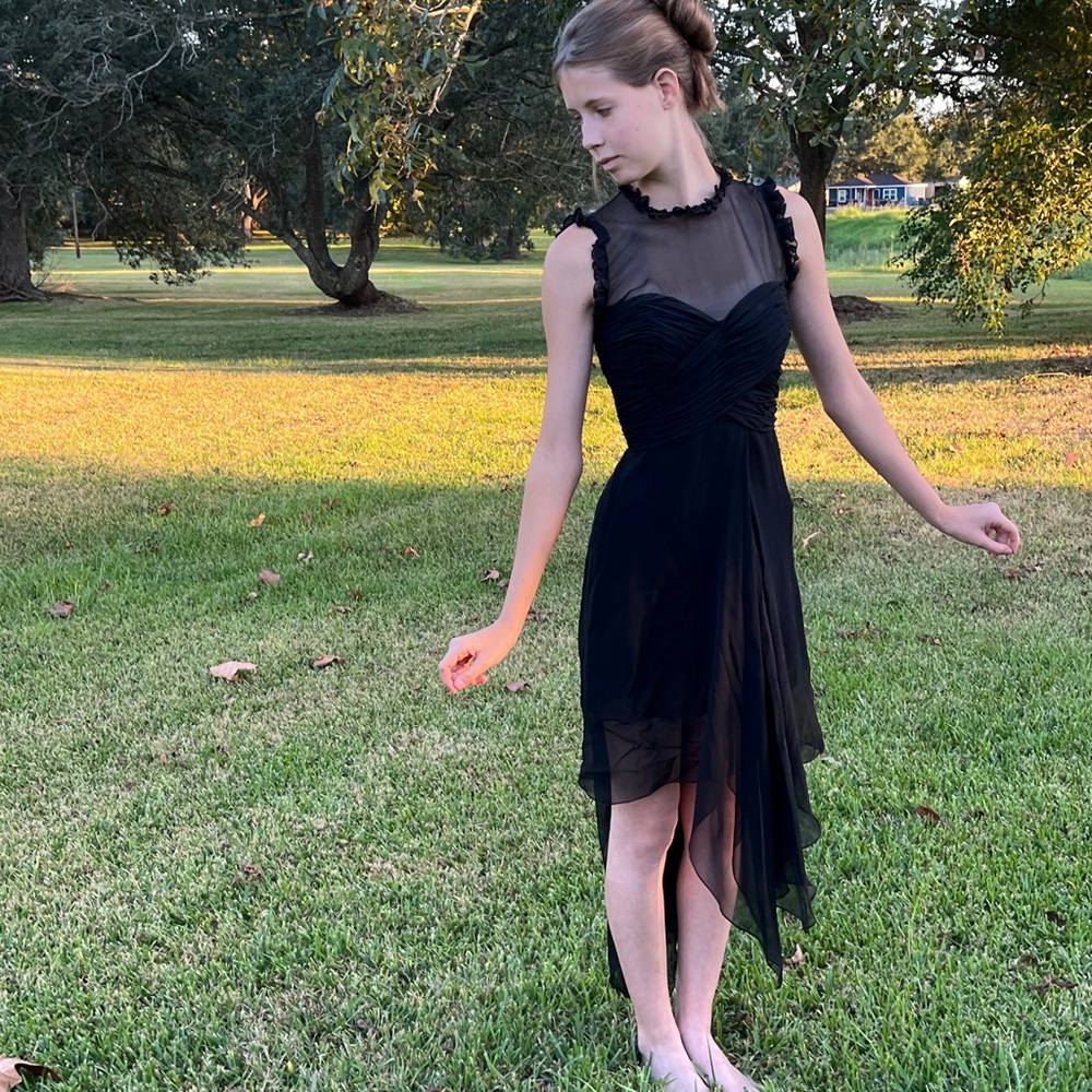 Oscar de la Renta couture Black High Low Dress